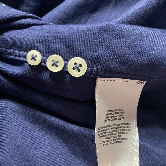 Ralph Lauren  Shirt XXL Blue Featherweight Twill Long Sleeve Preppy Red Pony - Picture 5 of 5